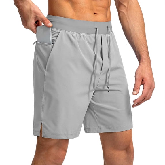 WIZUTIZ Mens Running Shorts with Zipper Pockets 5" Lightweight Basketball Gym Workout Shorts Athletic