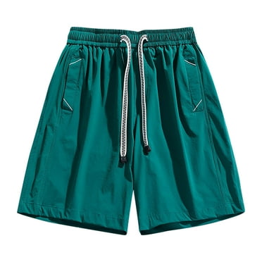 WIZUTIZ Mens Shorts, Men's Summer Casual and Comfortable Drawstring Pocket Elastic Waist Shorts Festival Gift