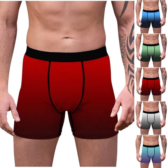 WIZUTIZ Mens Support Boxer Briefs Underwear Stretch Flyless Anti-Chafing Moisture Wicking Breathable Trunks Brief Underwear