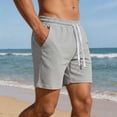 thumbnail image 1 of WIZUTIZ Mens Sweat Shorts Casual Drawstring Elastic Waist Waffle Workout Gym Short 7 inch Inseam Running Short with Pocket, 1 of 5