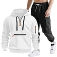 thumbnail image 1 of WIZUTIZ Mens Sweatsuits 2 Piece Set Cotton Tracksuit Hoodies and Sweapants Set with Pockets Winter Fleece Jogging Plus Size Suits, 1 of 4