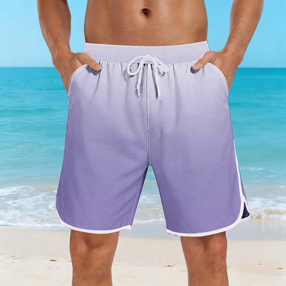 WIZUTIZ Mens Swim Trunks with Compression Liner 2 in 1 Quick Dry Swimming Shorts Swimwear Bathing Suits with Pockets