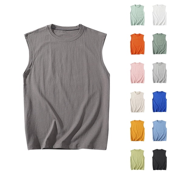 WIZUTIZ Mens Tank Tops Lightweight Breathable Workout Running Athletic Gym Sleeveless T Shirts Casual Tees