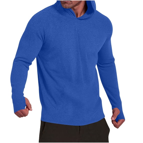 WIZUTIZ Mens UPF 50+ Sun Shirts Long Sleeve Fishing Hoodie Shirt Lightweight Athletic Swim Running Hiking Rash Guard
