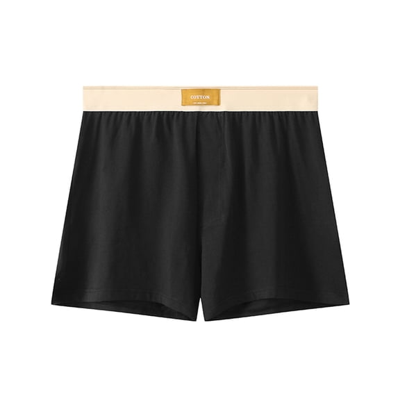 WIZUTIZ Mens Underwear Boxer Briefs Solid Mid Waist Short Panty Loose Fit Stretch Home Underwear Boxer Briefs