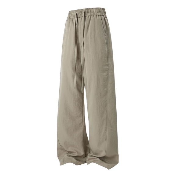 WIZUTIZ Mens Wide Leg Pants Summer Lightweight Relaxed Fit Drawstring Palazzo Pants Straight Boho Beach Pants with Pockets