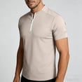 thumbnail image 1 of WIZUTIZ Moisture Wicking Shirts for Men Short Sleeve Quarter Zip Muscle Shirt Quick Dry T-Shirt Lightweight with Zipper Pocket, 1 of 5