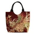 thumbnail image 1 of WIZUTIZ New Wind Embroidered Bag Canvas Peacock Embroidery Middle-aged Shoulder Portable Package for Women Womens Handbags Shoulder Bags Medium Solid Bags Water Resistant Lightweight Bag 1 PC Red, 1 of 1