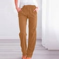 thumbnail image 1 of WIZUTIZ Office Pants for Women Breathable Stylish Loose Wide Leg Dress Pants Spandex Elastic High Rise Beach Pants Solid Drawstring with Pockets Slacks Pants Office Club Multi-Color, 1 of 5