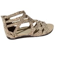 thumbnail image 1 of WIZUTIZ Open Toe Sandals for Women Women's Sandals Trendy Comfort Stretchy Lace-Up Bandage Peep-Toe Sandals Pull-On Summer Shoes Low Heel (1"-2") Medium Leopard Animal Print Sandals Daily Brown, 1 of 4