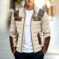 thumbnail image 1 of WIZUTIZ Padded Jacket For Men Stand Collar Zip Up Long Sleeve Pockets Quilted Warm Coat Casual Winter Outerwear Black Navy, 1 of 6