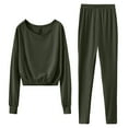 thumbnail image 1 of WIZUTIZ Pajamas for Women Christmas Women's Fashion Pajamas Solid Homewear Suit Set Womens Round Neck Sleepwearwomen Tops Casual Nightwear Set, 1 of 5