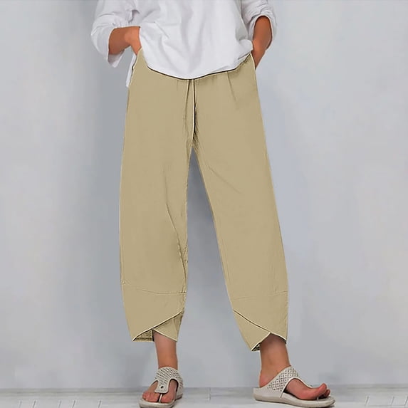 WIZUTIZ Palazzo Pants for Women Beach Soft Casual Loose Wide Leg Palazzo Pants Elastic Stretch High Waist Full Length Palazzo Pants Solid Asymmetrical Cropped Trousers for Lady Office Date Multi-Color