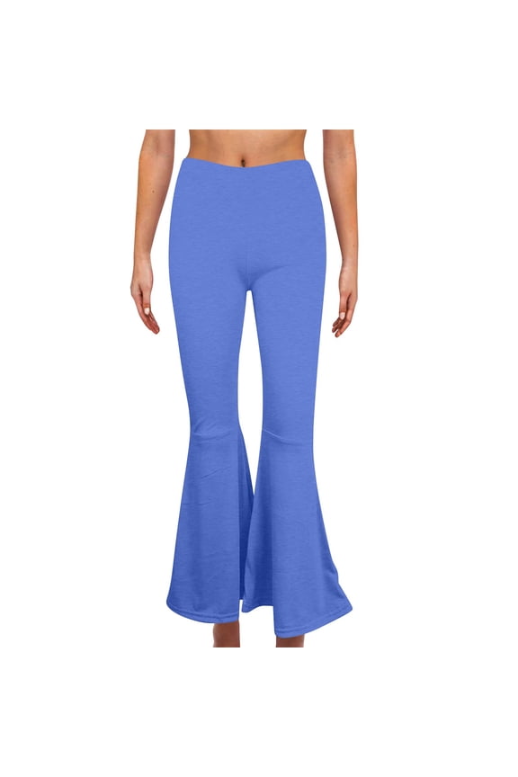 Palazzo Pants for Women Casual Ultra Thin Casual Loose Wide Leg Dress Pants Elastic Stretch High Rise Slacks Pants Solid Flared Sweatpants Sports Petite/Regular/Tall Blue