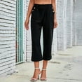 thumbnail image 1 of WIZUTIZ Palazzo Pants for Women Dressy Retro Trendy Loose Wide Leg Sweatpants Spandex Elastic High Rise Trousers Solid Button Side with Pockets Palazzo Pants for Teen Girls Activewear Beach Black, 1 of 6