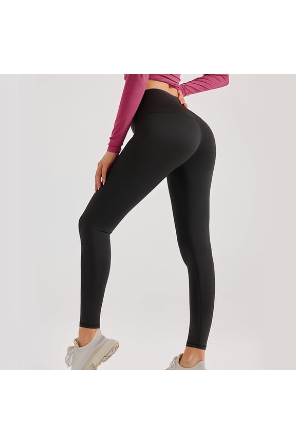 Plus Size Yoga Pants for Women Comfy Relaxed Slimming Yoga Sweatpants Elastic Stretch High Waist Full Length Leggings Solid Leggings for Lady Hiking Anniversary Black