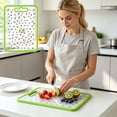 thumbnail image 1 of WIZUTIZ Printed Pattern Tempered Glass Kitchen Cutting Board with Hand Grip Scratch Resistant Dishwasher Safe Food Prep Chopping Mat Household Countertop Cooking Prep, 1 of 7