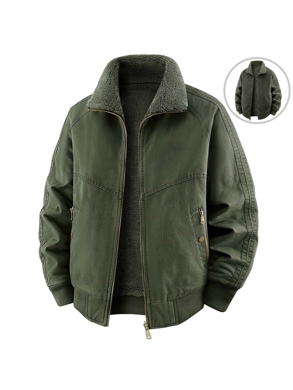 Puffer Jacket For Men Reversible Fold Collar Thick Warm Long Sleeve Coat With Pockets Winter Black Coffee Dark Gray