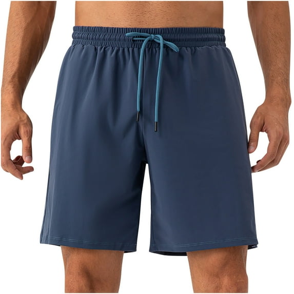 WIZUTIZ Shorts Men, Men's Casual Solid Color Casual Drawstring Pockets Elastic Sports Shorts up to 65% Off