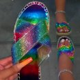thumbnail image 1 of WIZUTIZ Shower Sandals Women Casual Womens Slip on Sandals Summer Rhinestone Sparkly Shower Shoes Slippers Crossover Beach Slide Sandals Outdoor Cushion Slides Valentines Day Gifts for Her, 1 of 6