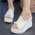 thumbnail image 1 of WIZUTIZ Shower Sandals Women Comfort Slide Sandals Women Summer Jeweled BOHO Sparkly Slippers Wedge Sandals Platform Heels Slide Sandals Beach Slides Indoor Sandals Mom Birthday Gifts, 1 of 1