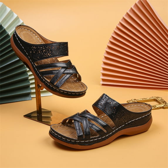 WIZUTIZ Shower Shoes Women Comfort Trendy Lightweight Summer Shoes for Women Shower Shoes Wedge Sandals Sandals Crossover Beach Slide Sandals Indoor Sandals Mother's Day Gift