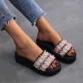 thumbnail image 1 of WIZUTIZ Shower Shoes Women Soft Sandals Women Summer BOHO Jeweled Shiny Sandals Wedge Sandals Slippers Beach Slide Sandals Indoor with Arch Support Slide Sandals Mother's Day Gifts, 1 of 3