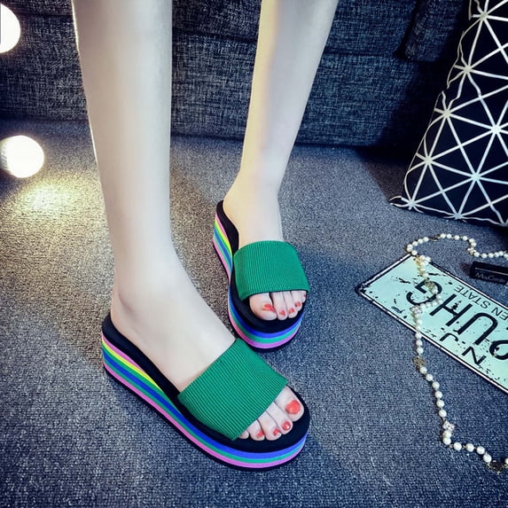 WIZUTIZ Shower Slippers for Women Athletic Casual Womens Sandals Summer Jeweled BOHO Sparkly Sandals Platform Heels Sandals Beach Slippers Indoor Slippers Valentines Day Gifts for Her