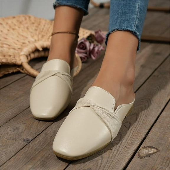 WIZUTIZ Shower Slippers for Women Casual Retro Lightweight Womens House Shoes Summer Slip on Sandals Slides Beach Slippers Outdoor Flat Heel Breathable Cushion Slip on Sandals for Lady Gifts