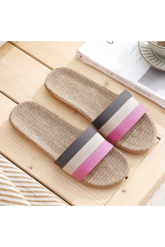 Shower Slippers for Women Casual Trendy Breathable Womens Slip on Sandals Summer Shower Shoes Slide Sandals Striped Shower Shoes Indoor Non-Slip Slide Sandals Mom Christmas Gifts