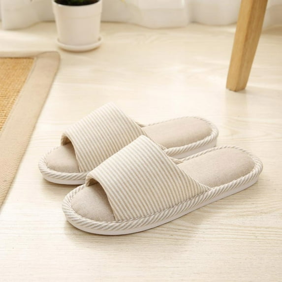 WIZUTIZ Shower Slippers for Women Sports Casual Walking Womens House Shoes Summer Slides Slides Striped Shower Shoes Indoor Flat Heel Breathable Slippers for Ladies Grandma Mother's Day Gift
