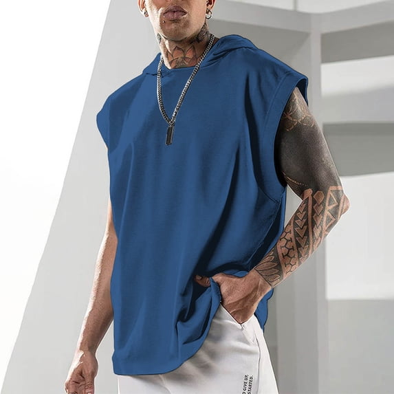 WIZUTIZ Sleeveless Hoodies for Men Quick Dry Cut Off Shirts Gym Workout Hooded Tank Tops Athletic Muscle Shirt Active Wear 2026