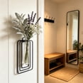 thumbnail image 1 of WIZUTIZ Square Shape Minimalist Iron Wall Mount Hydroponic Glass Vase Modern Floating Wall Plant Display Stand Clear Transparent Flower Container for Living Room Wall Decor, 1 of 6