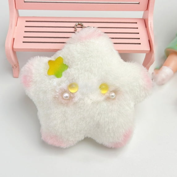 WIZUTIZ Stocking Stuffers for Kids Fidgets Toys Plush Star Keychain Cute Backpack Accessories Birthday Christmas Gifts for Girls Squeaky Cute Siamese Portable Bag Pendant Plush Pen