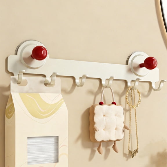 WIZUTIZ Suction Cup Door Hook Rack Extended No Drill Wall Hooks with Strong Suction Bathroom Towel Key Bag Holder Damage Free Removable Hanging Organizer for Tile Glass Surfaces 13*3in