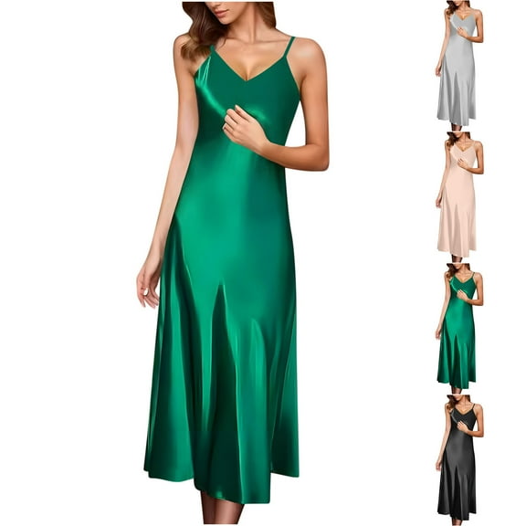 WIZUTIZ Sundresses for Women Trendy Silk Strappy Flowy Solid Sun Dresses Sleeveless V-Neck Beach Dress for Lady Mini Dress Comfy Anniversary Dress White