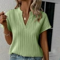 thumbnail image 1 of WIZUTIZ T Shirts for Women up to 60% Off Tunics Plus Fashion Tshirts Solid Comfy V-Neck T-shirt Oversize Short Sleeve Shirts Cozy Style Sports Tops Blouse Cotton Blend Fluffy Ladies Tshirt Tee Army, 1 of 5