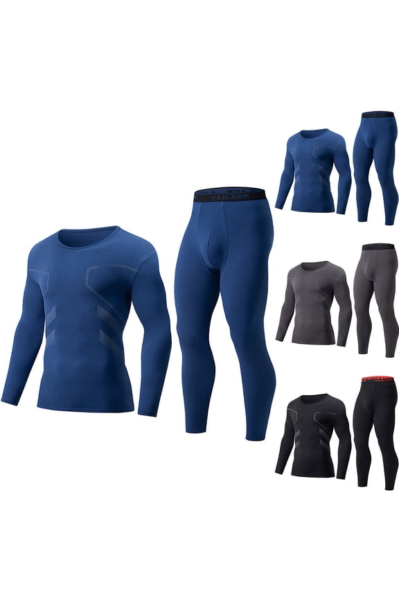 Thermal Underwear for Men Winter Warm Base Layer Set Long Sleever Shirts with Long Johns Set Soft Thermal Underwear