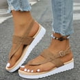 thumbnail image 1 of WIZUTIZ Thong Sandals for Women Beach Dress Sandals for Women Hiking Comfortable Stretchy Beach Sandals Buckle Summer Shoes Mid Heel (2"-3") Medium Solid Sandals for Ladies School Multi-Color, 1 of 5