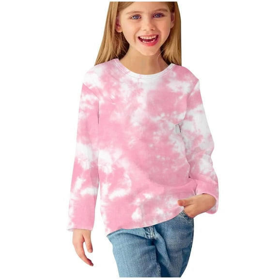 WIZUTIZ Toddler Long Sleeve Shirt Girl Girls Long Sleeve Prints Shirts Cute Round Neck Tops Kids T Shirt Blouses Clothes 0