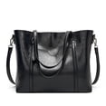 thumbnail image 1 of WIZUTIZ Tote Bags for Women Womens Handbags with Adjustable Strap Zipper Pockets Shoulder Bags Medium Solid Bags Waterproof With Inner Pocket Bag 1 PC Black, 1 of 2