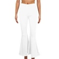 thumbnail image 1 of WIZUTIZ Women Dress Pants Retro Relaxed Loose Wide Leg Sweatpants Stretch Elastic High Rise 7/8 Length Slacks Pants Solid Flared Palazzo Pants for Lady Business Party White, 1 of 5