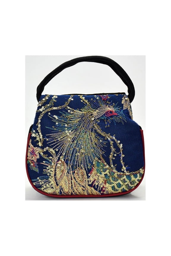 Women Sequins Ethnic Wind Canvas Embroidery Portable Package for Women Womens Messenger Bags Womens Crossbody Bags Medium Solid Bags Waterproof Durable Bag 1 PC Blue