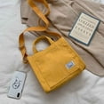 thumbnail image 1 of WIZUTIZ Women's Canvas Bag Corduroy Handbag Fashion Casual Shoulder Messenger Bag for Women Womens Handbags Womens Messenger Bags Womens Crossbody Bags Shoulder Bags Solid Bags Waterproof Yellow, 1 of 5