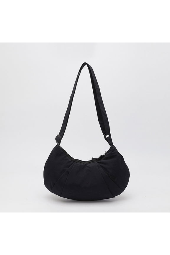 Women's Fashion Casual New Style Solid Lightweight Versatile Dumpling Bag Shoulder Half Bag Messenger Bag for Women Womens Messenger Bags Womens Crossbody Bags Shoulder Bags Black