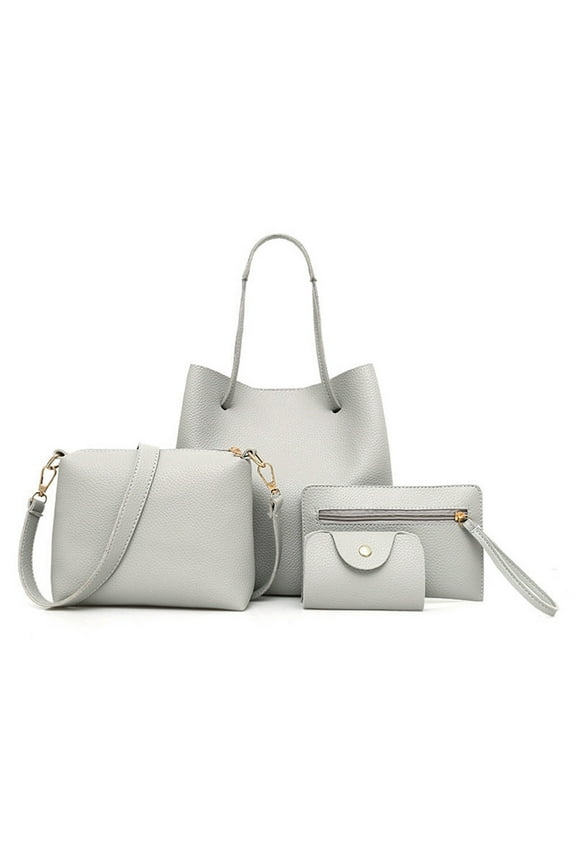 Women's Handbags Messenger Bags Shoulder Bags Wallet with Credit Card Slots Large Size Billfolds Zipper Purses for Women Womens Handbags Womens Messenger Bags 4 PC Gray