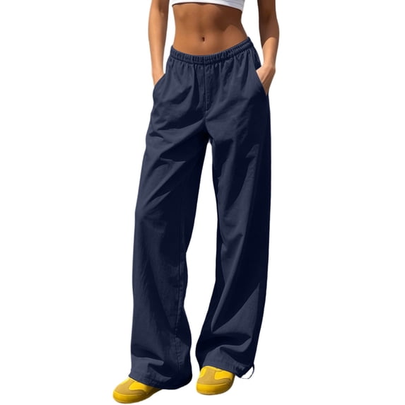 WIZUTIZ Women's High Waist Drawstring Pants Side Pockets Full Length Straight Leg Casual Trousers Slimming Soft Fade-Resistant Everyday Comfortable