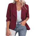 thumbnail image 1 of WIZUTIZ Women's Slim Fit Blazer Cardigan Turn Down Collar Long Sleeve Stretch Solid Color, 1 of 8