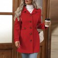 thumbnail image 1 of WIZUTIZ Women's Slim Fit Cardigan Jacket Solid Color Long Sleeve Thick Wool Blend Hoodless, 1 of 9