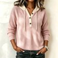 thumbnail image 1 of WIZUTIZ Women's Solid Color Hooded Sweatshirt Long Sleeve Pullover Hoodie Casual Fall Winter Everyday Comfort Basic Top, 1 of 5